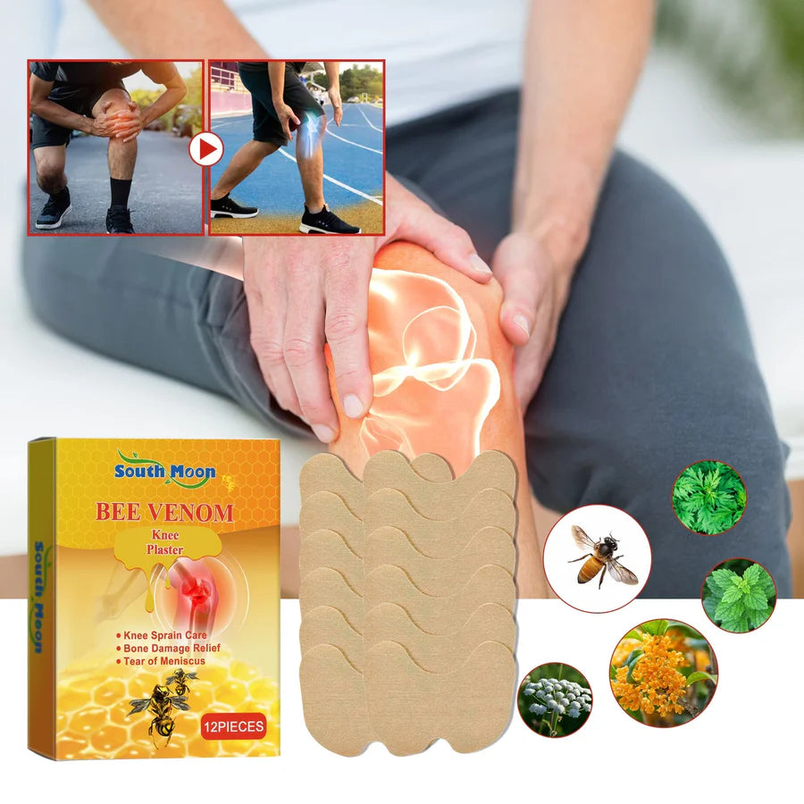 Bee Venom Herbal Pain Relief Patches - 20 Knee Pain Patches (Specially Designed for Knee Joints) | 100% Safe & Natural Knee Pain Relief Products | Instant Relief | No Side Effects